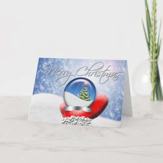 Cartão De Festividades Santa Claus Natal Snow Globe Feriados Vazio Ho
