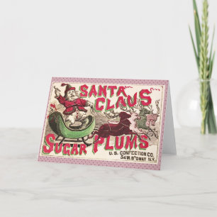 Cartão De Festividades Santa Claus Sugar Plum Candy de Natal