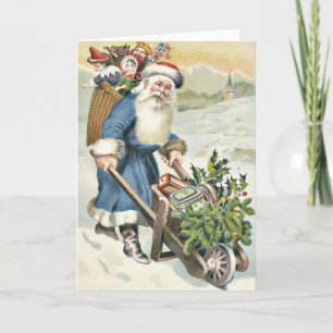 Cartão De Festividades Santa Claus Wheelbarrow Evergreen Toys Candy