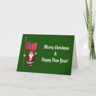 Cartão De Festividades Santa Claus With Ensign Of Tennessee