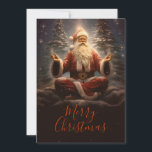 Cartão De Festividades Santa Claus Yoga<br><div class="desc">santa claus colorido engraçado,  concentração de feliz lotus,  xmas vermelho posam relaxar,  yoga meditação de férias de inverno,  meditação de natal,  santa claus</div>