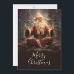 Cartão De Festividades Santa Claus Yoga<br><div class="desc">santa claus colorido engraçado,  concentração de feliz lotus,  xmas vermelho posam relaxar,  yoga meditação de férias de inverno,  meditação de natal,  santa claus</div>
