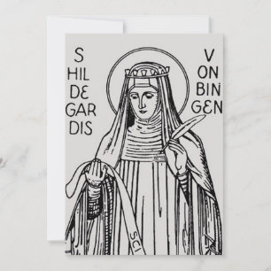 Cartão De Festividades Santa Hildegarda de Bingen abadessa beneditina