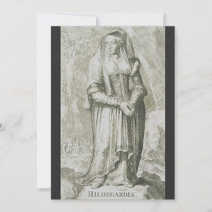 Cartão De Festividades Santa Hildegarda de Bingen Arte Mística Medieval