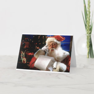 Cartão De Festividades Santa impertinentes e lista agradável