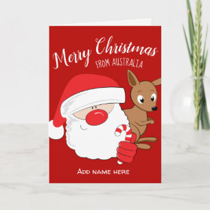 Cartão De Festividades Santa & Kangaroo