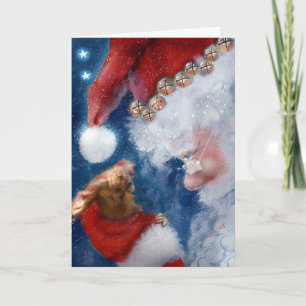 Cartão De Festividades Santa Loves Animals Christmas