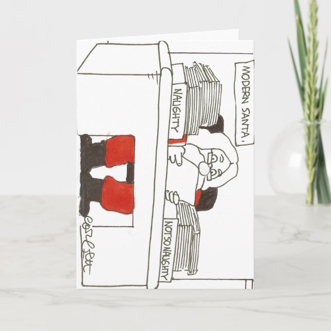 Cartão De Festividades Santa moderna impertinente. Não tão impertinente (Frente)