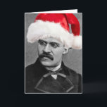 Cartão De Festividades Santa Nietzsche funny atheist Christmas card<br><div class="desc">A gentle laugh for gentle atheists who still love Christmas. "God is dead. Merry Christmas anyway!" One of our best selling items.
Moved from "Margin Release" storefront to Literary Lasts.</div>