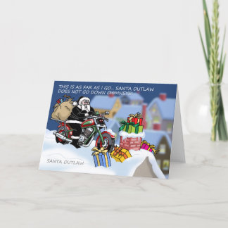 Cartão De Festividades Santa Outlaw© Christmas Card (Chimney)