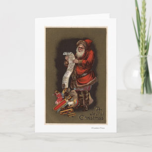 Cartão De Festividades Santa Reading his Good Children List