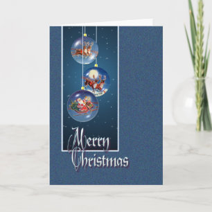 Cartão De Festividades SANTA, SLEIGH & REINDEER by SHARON SHARPE