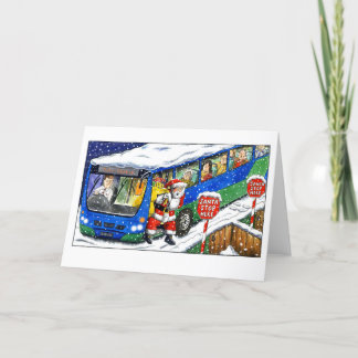 Cartão De Festividades Santa stop here holiday card
