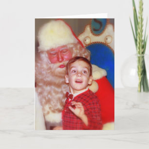 Cartão De Festividades Santa Visit - Boy on Santa's Lap