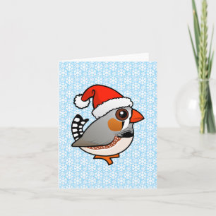 Cartão De Festividades Santa Zebra Finch