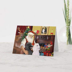 Cartão De Festividades Santa's 2 Standard Poodles