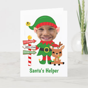 Cartão De Festividades Santas Helper Cute Foto do Natal