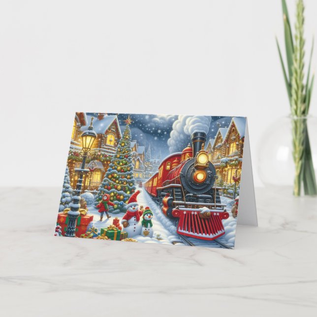 Cartão De Festividades Santa's Village Christmas Train (Frente)