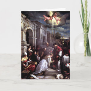 Cartão De Festividades Santo Batizando a Santo Lucilla - Bassano