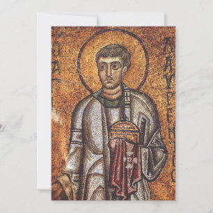 Cartão De Festividades Santo Lawrence Impressão de Arte em Mosaico Ortodo