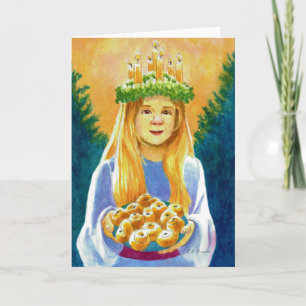 Cartão De Festividades Santo Lucia Candle Wreath