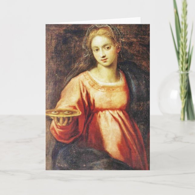 Cartão De Festividades Santo Lucia da suecia (Frente)