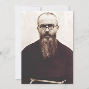 Cartão De Festividades Santo Maximiliano Kolbe padre católico polaco