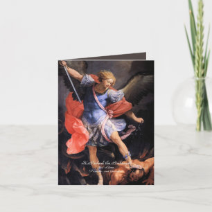 Cartão De Festividades Santo Michael o Arcanjo com Oração