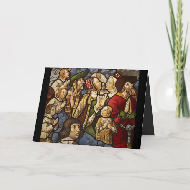 Cartão De Festividades Santos e adoradores (Frente)