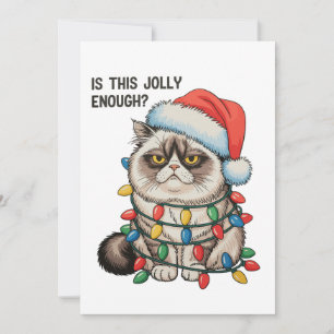 Cartão De Festividades São Luzes de Natal do Gato Mal-Humorado Bastante A