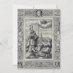 Cartão De Festividades São Valentim de Roma Gravura Arte Premium