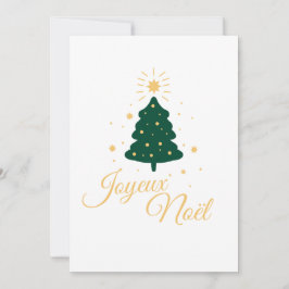 Cartão De Festividades Sapin de Noël simple avec texte doré élégant