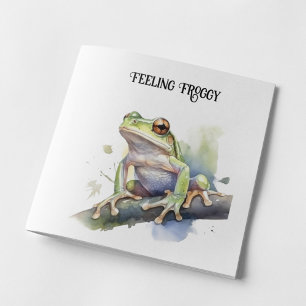 Cartão De Festividades Sapo de árvore em aquarela fofo, personalizado
