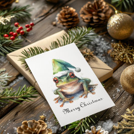 Cartão De Festividades Sapo de Natal Brincalhão, personalizado