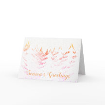 Sasons Saudações Snow Laden Árvores Branco Natal