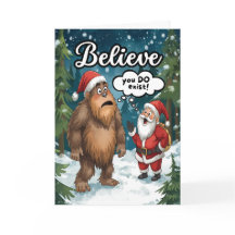 Sasquatch Meets Santa Believe Christmas