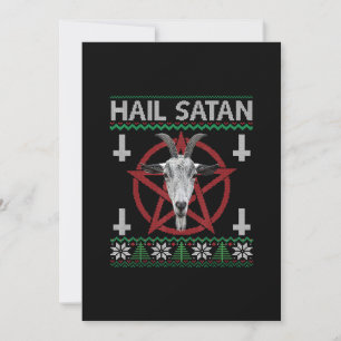 Cartão De Festividades Satã de granizo Cabeça Pentagram Funny Satanás 
