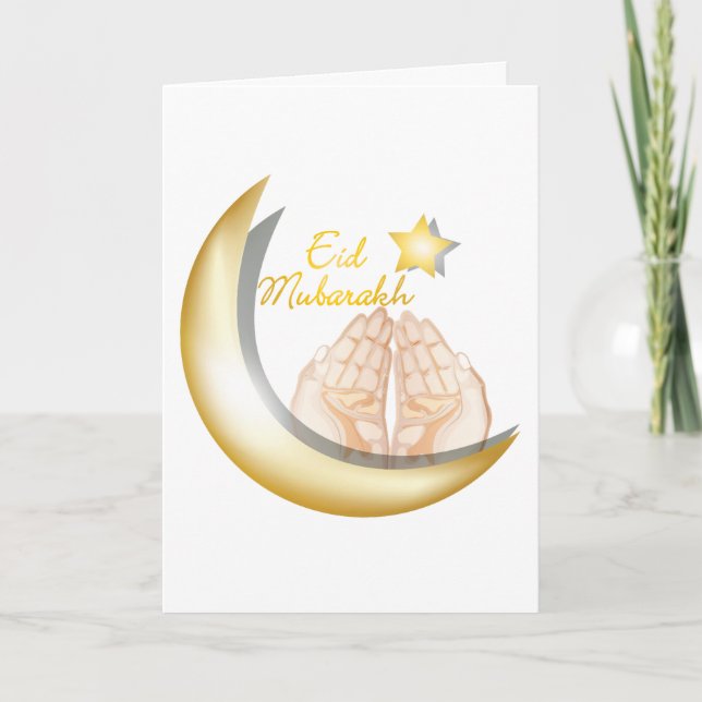Cartão De Festividades Saudação à Foto da Família Eid Mubarak (Frente)