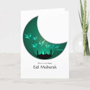 Cartão De Festividades Saudação à Foto da Família Eid Mubarak