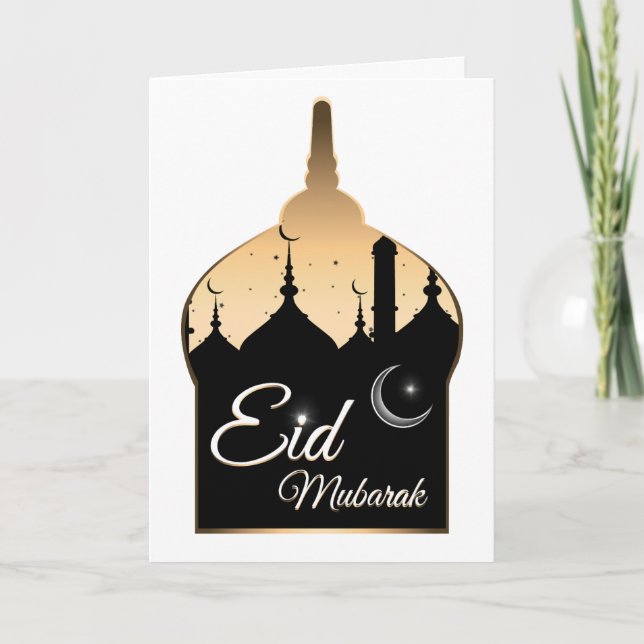 Cartão De Festividades Saudação à Foto da Família Eid Mubarak (Frente)
