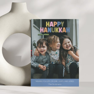 Cartão De Festividades Saudação Colorida Moderna de Hanukkah 2 Foto