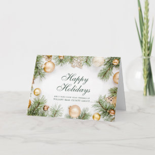 Cartão De Festividades Saudação corporativa ao Enfeites de natal retrorus