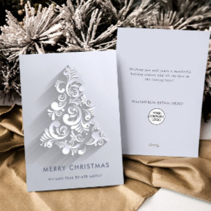 Cartão De Festividades Saudação Corporativa da Árvore de Natal do Ornamen