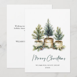 Cartão De Festividades Saudação Corporativa de Natal da Árvore Elegante