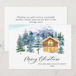 Cartão De Festividades Saudação Corporativa de Natal da Árvore Elegante