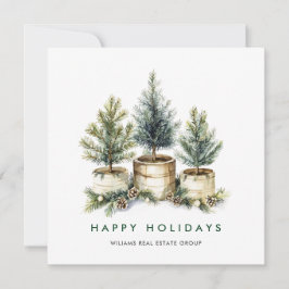 Cartão De Festividades Saudação Corporativa de Natal da Árvore Elegante