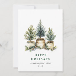 Cartão De Festividades Saudação Corporativa de Natal da Árvore Elegante