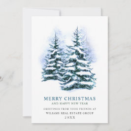 Cartão De Festividades Saudação Corporativa de Natal da Árvore Elegante