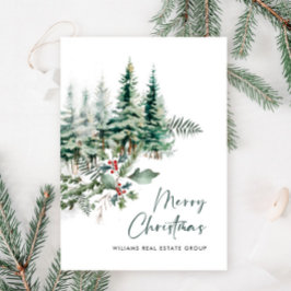 Cartão De Festividades Saudação Corporativa de Natal da Árvore Elegante