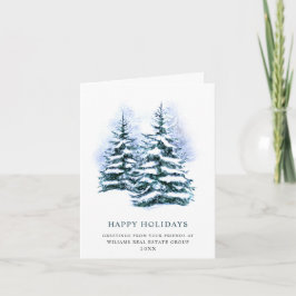 Cartão De Festividades Saudação Corporativa de Natal da Árvore Elegante